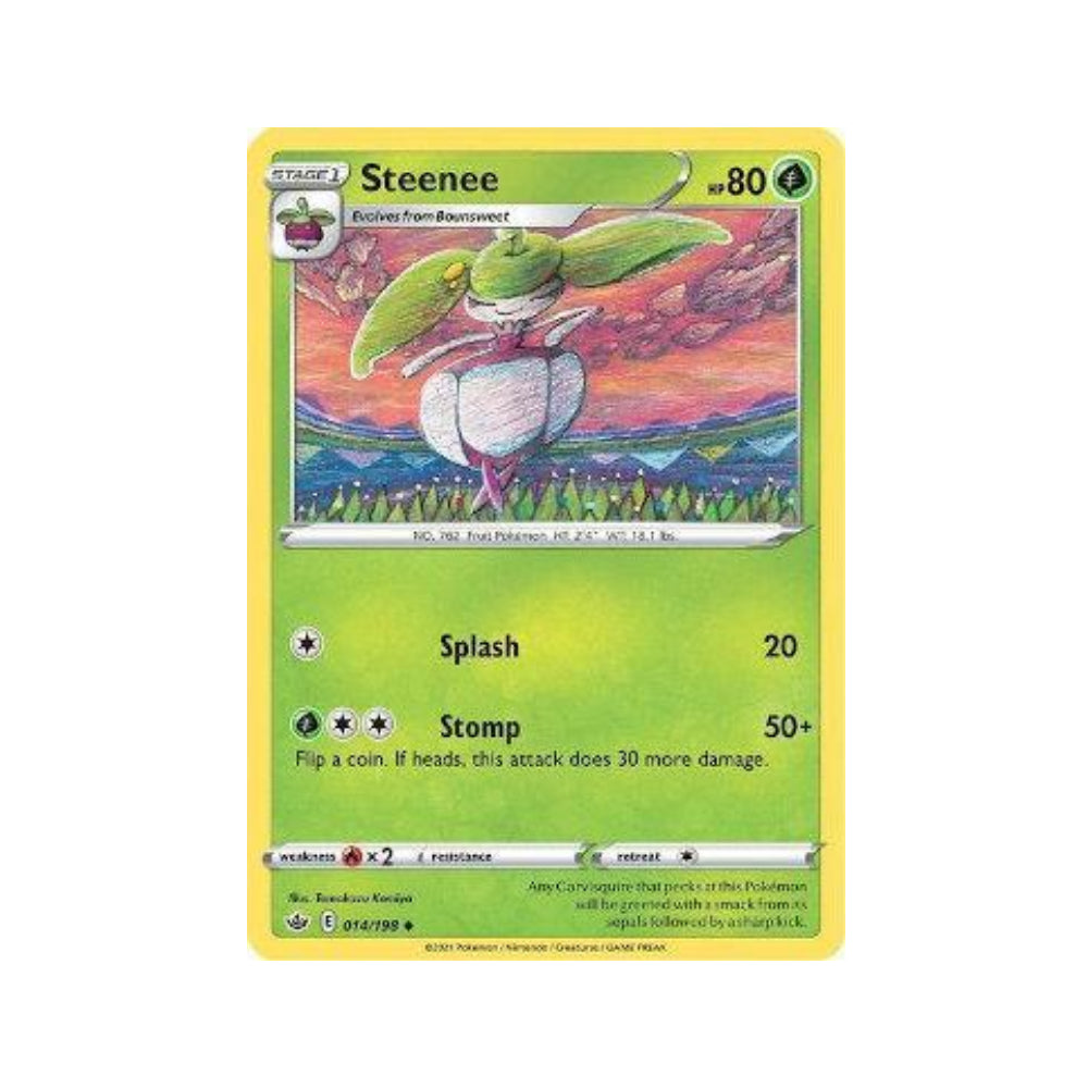 Steenee 14/198 in Portuguese Chilling Reign Pokémon TCG