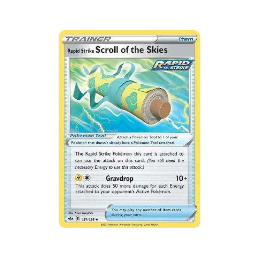 Rapid Strike Scroll of the Skies 151/198 in Portuguese Chilling Reign Pokémon TCG