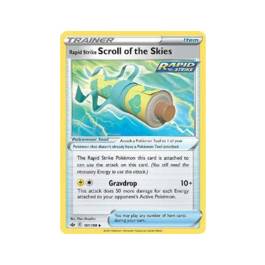 Rapid Strike Scroll of the Skies 151/198 in Portuguese Chilling Reign Pokémon TCG