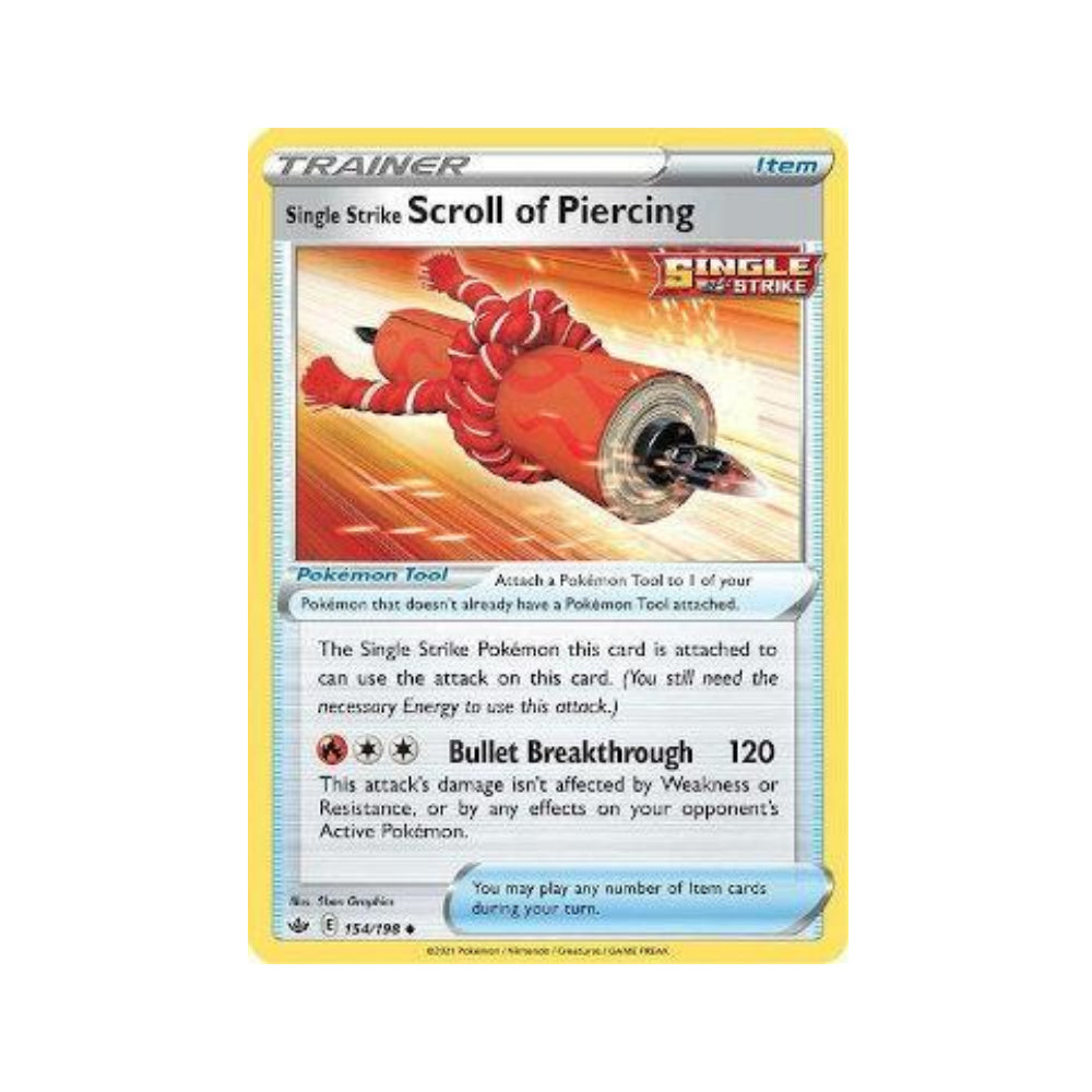 Single Strike Scroll of Piercing 154/198 in Portuguese Chilling Reign Pokémon TCG