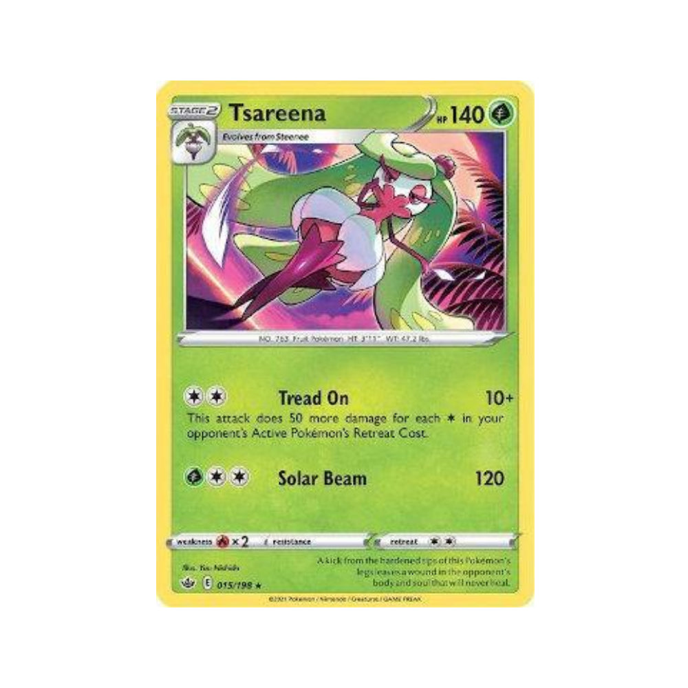 Tsareena 15/198 in Portuguese Chilling Reign Pokémon TCG