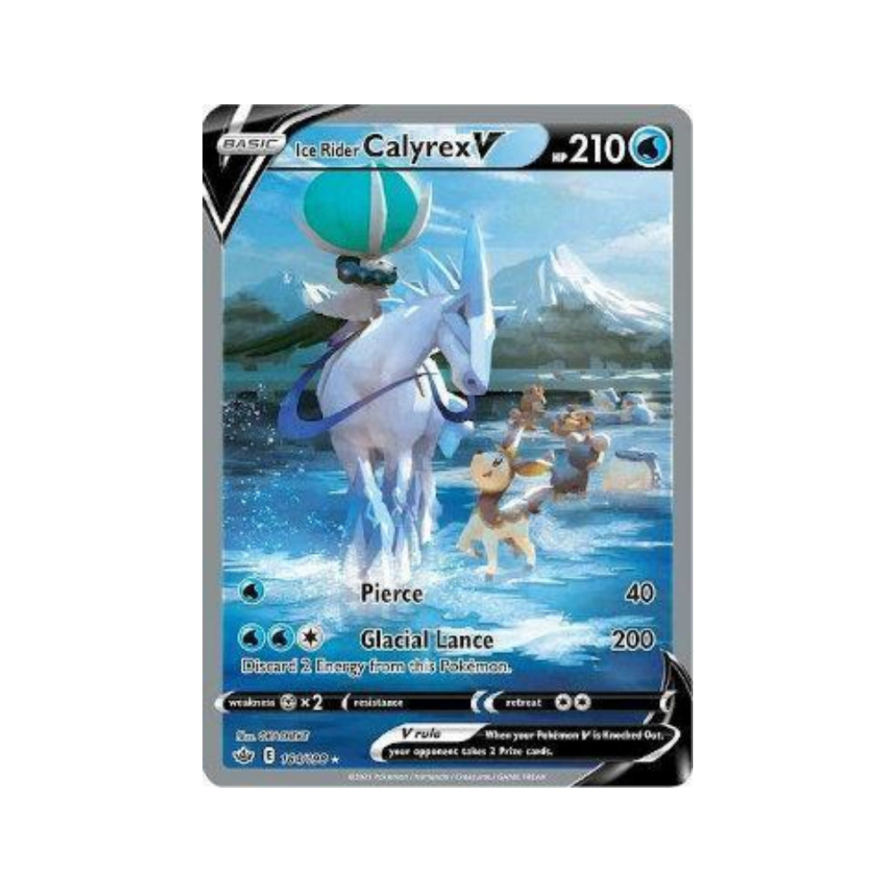 Ice Rider Calyrex-V 164/198 in Portuguese Chilling Reign Pokémon TCG