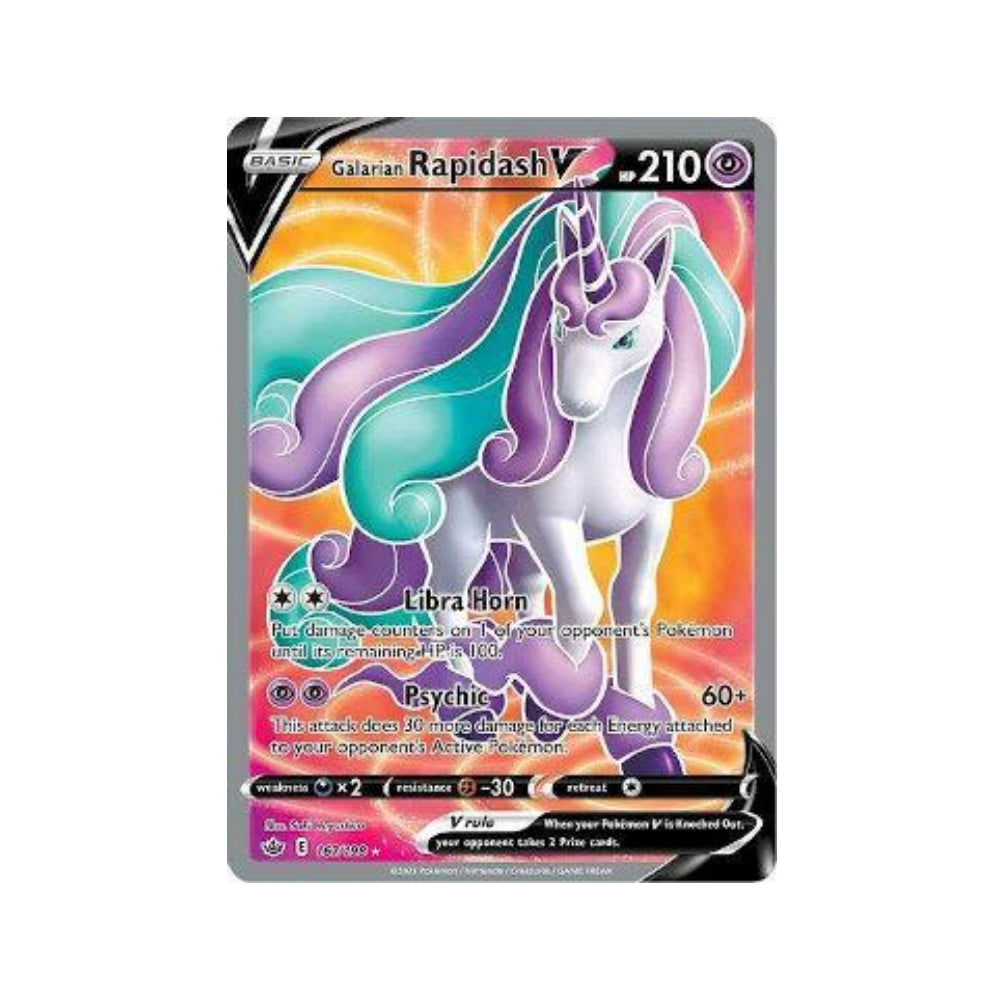 Galarian Rapidash-V 167/198 in Portuguese Chilling Reign Pokémon TCG