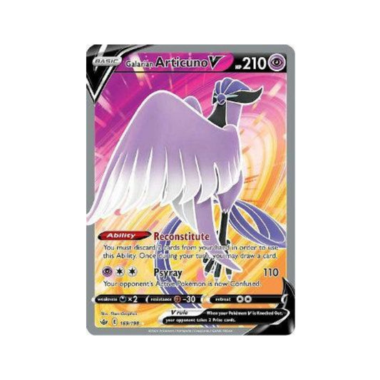 Galarian Articuno-V 169/198 in Portuguese Chilling Reign Pokémon TCG