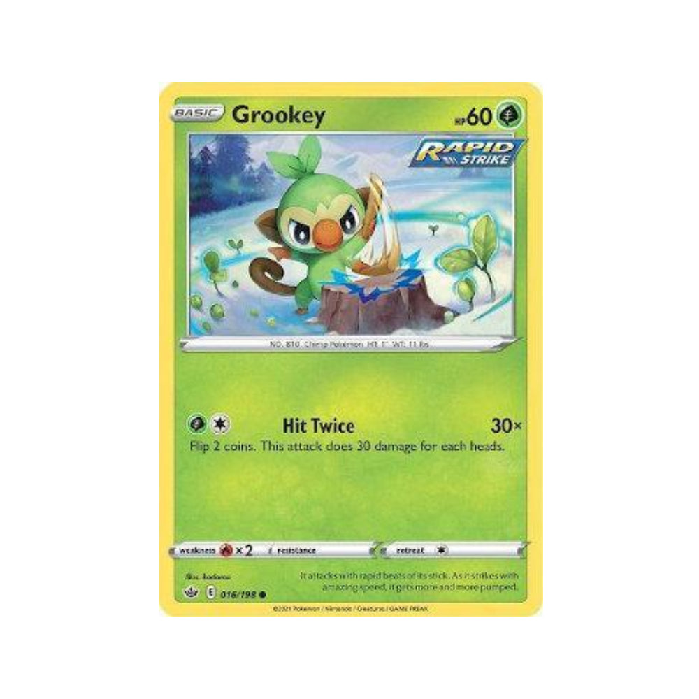 Grookey 16/198 in Portuguese Chilling Reign Pokémon TCG