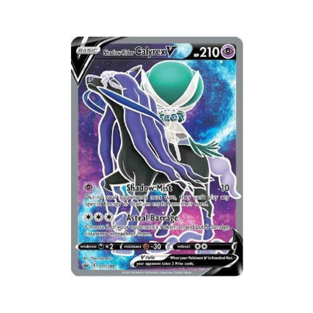 Shadow Rider Calyrex-V 171/198 in Portuguese Chilling Reign Pokémon TCG