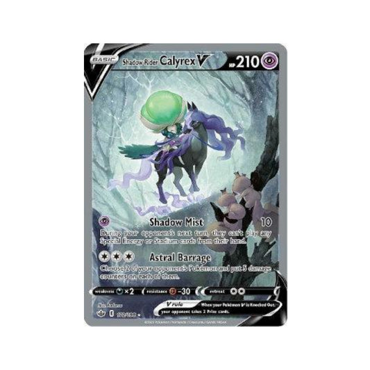 Shadow Rider Calyrex-V 172/198 in Portuguese Chilling Reign Pokémon TCG