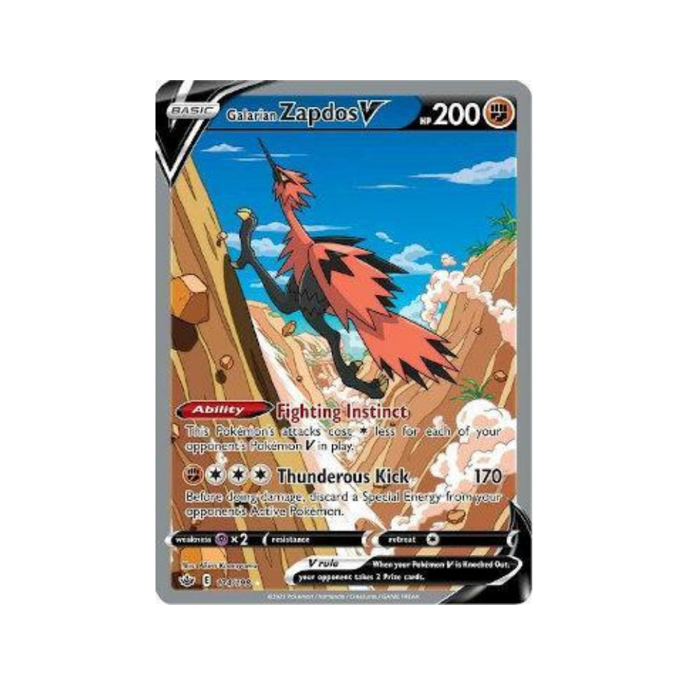 Galarian Zapdos-V 174/198 in Portuguese Chilling Reign Pokémon TCG