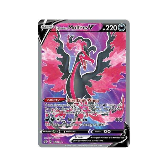 Galarian Moltres-V 176/198 in Portuguese Chilling Reign Pokémon TCG