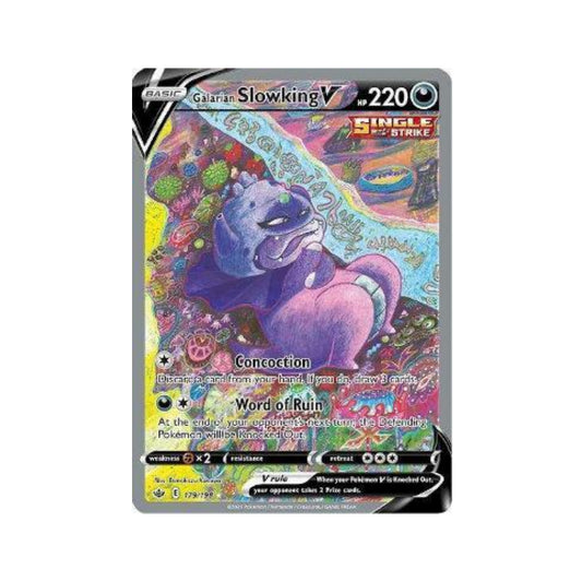 Galarian Slowking-V 179/198 in Portuguese Chilling Reign Pokémon TCG