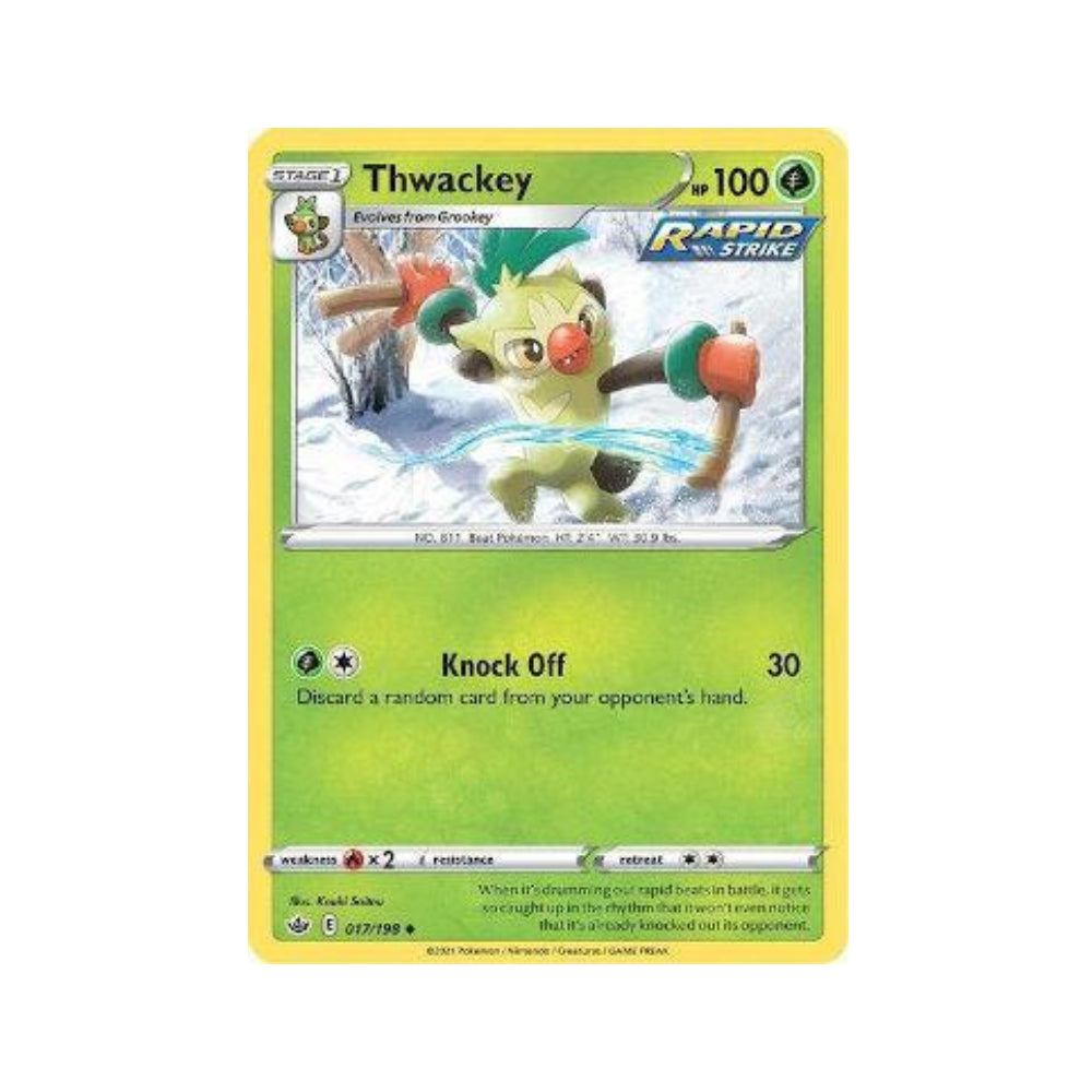 Thwackey 17/198 in Portuguese Chilling Reign Pokémon TCG