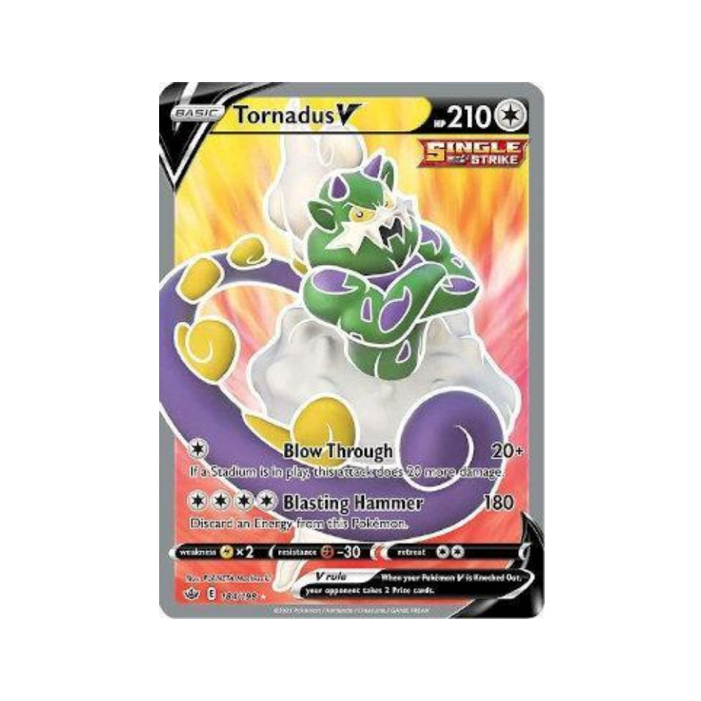 Tornadus-V 184/198 in Portuguese Chilling Reign Pokémon TCG