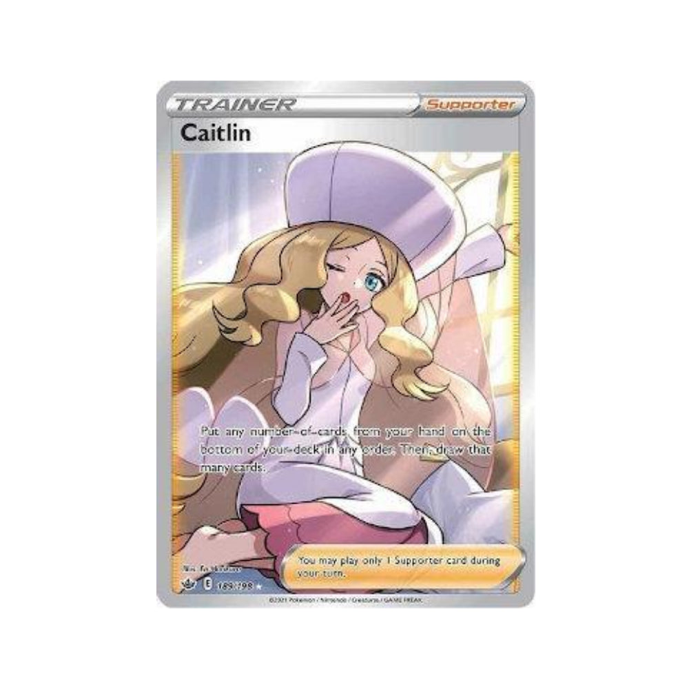 Caitlin 189/198 in Portuguese Chilling Reign Pokémon TCG