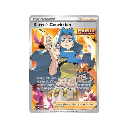 Karen's Conviction 193/198 in Portuguese Chilling Reign Pokémon TCG