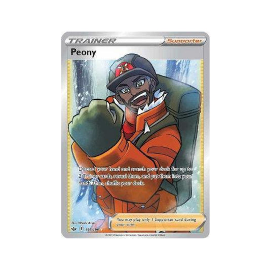 Peony 197/198 in Portuguese Chilling Reign Pokémon TCG