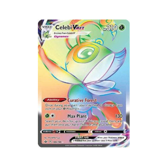 Celebi-VMAX 199/198 in Portuguese Chilling Reign Pokémon TCG