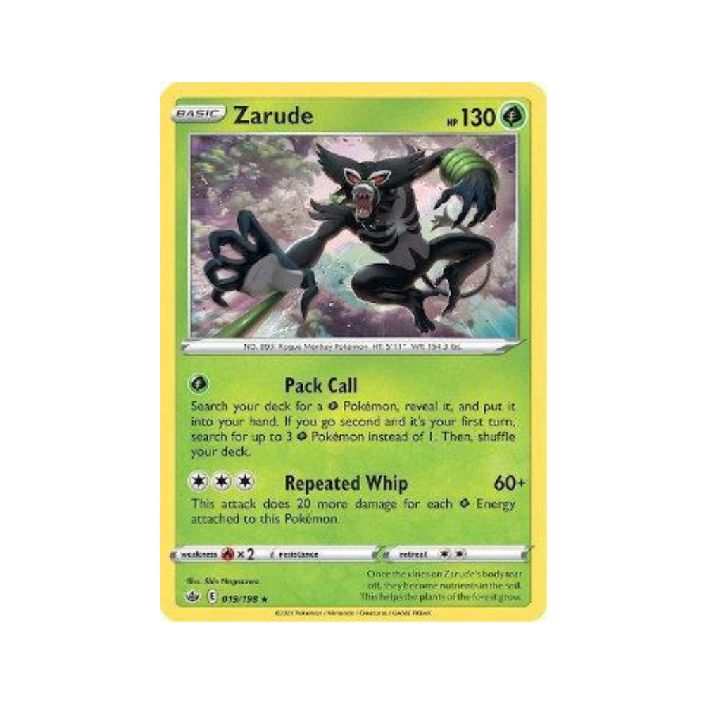 Zarude 19/198 in Portuguese Chilling Reign Pokémon TCG