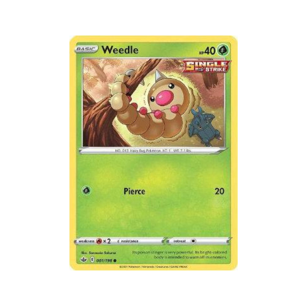 Weedle 1/198 in Portuguese Chilling Reign Pokémon TCG