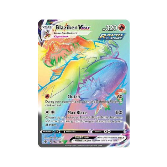 Blaziken-VMAX 200/198 in Portuguese Chilling Reign Pokémon TCG