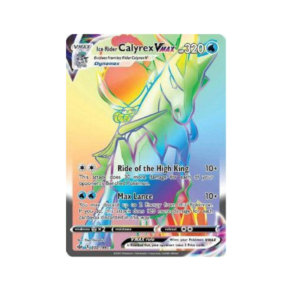 Ice Rider Calyrex-VMAX 202/198 in Portuguese Chilling Reign Pokémon TCG