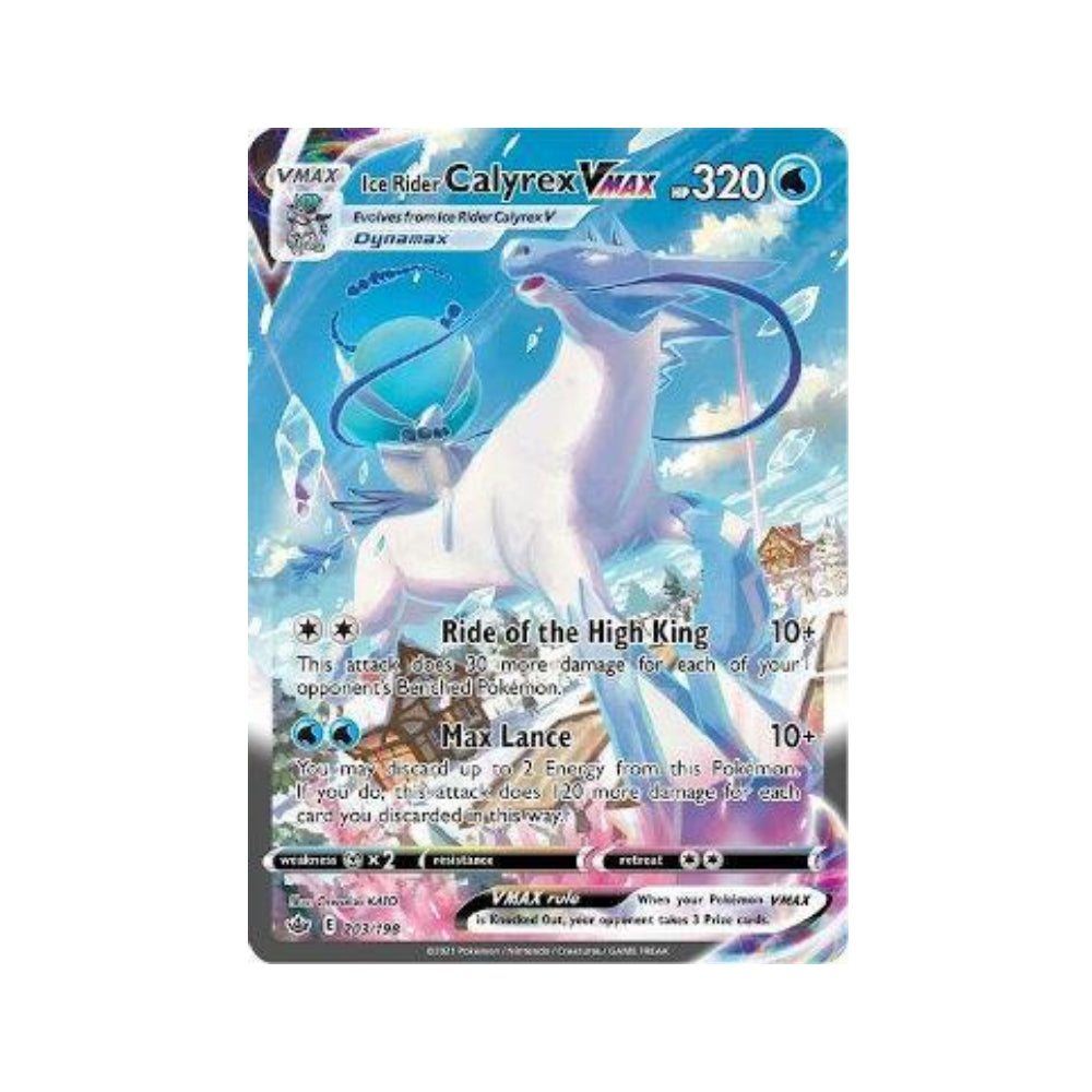 Ice Rider Calyrex-VMAX 203/198 in Portuguese Chilling Reign Pokémon TCG