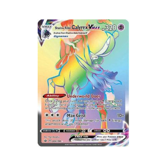 Shadow Rider Calyrex-VMAX 204/198 in Portuguese Chilling Reign Pokémon TCG