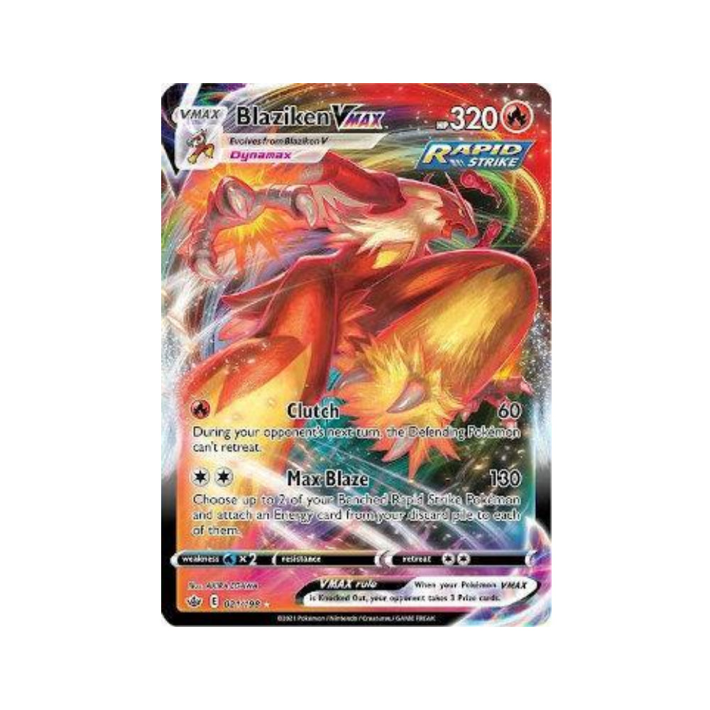 Blaziken-VMAX 21/198 in Portuguese Chilling Reign Pokémon TCG