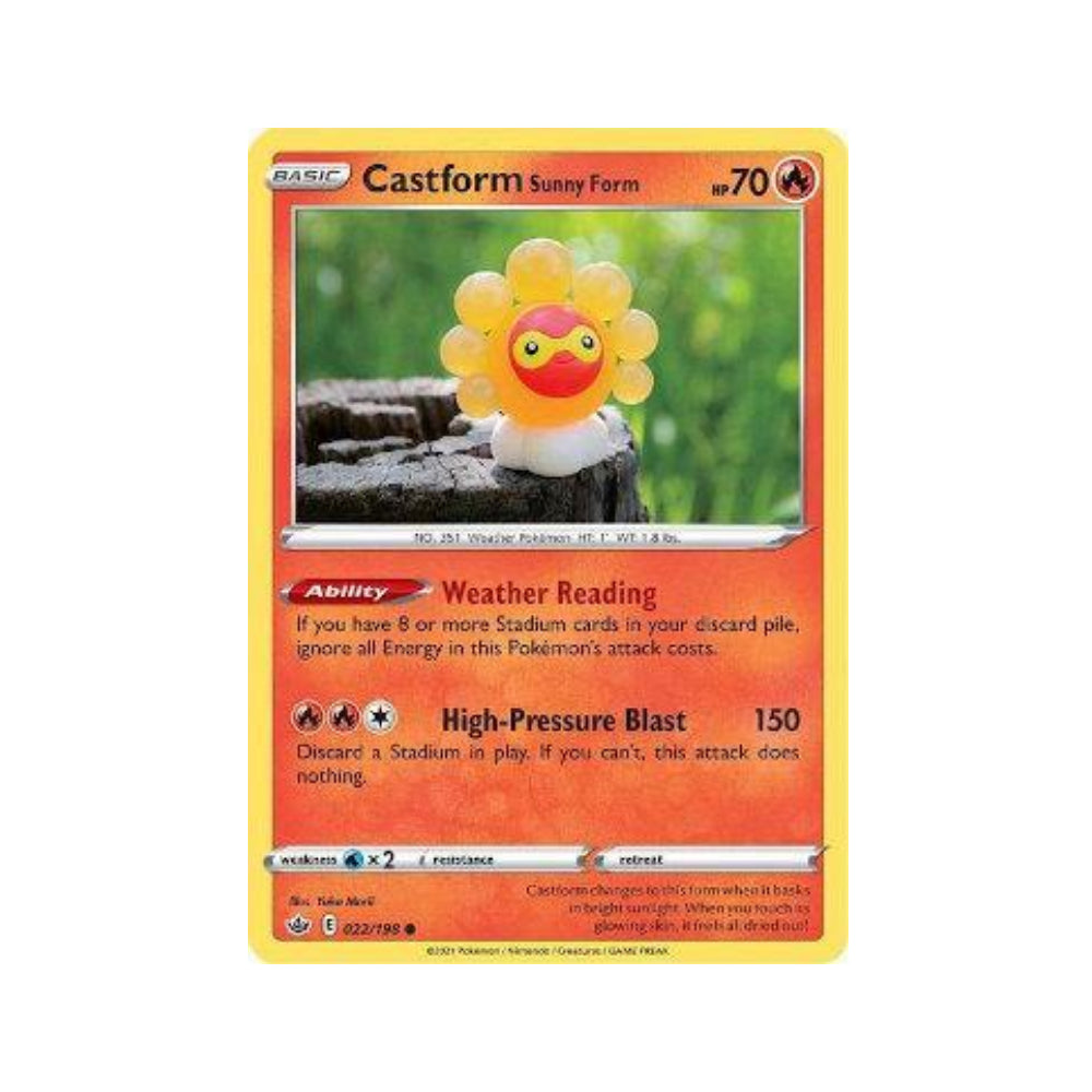 Castform Sunny Form 22/198 in Portuguese Chilling Reign Pokémon TCG