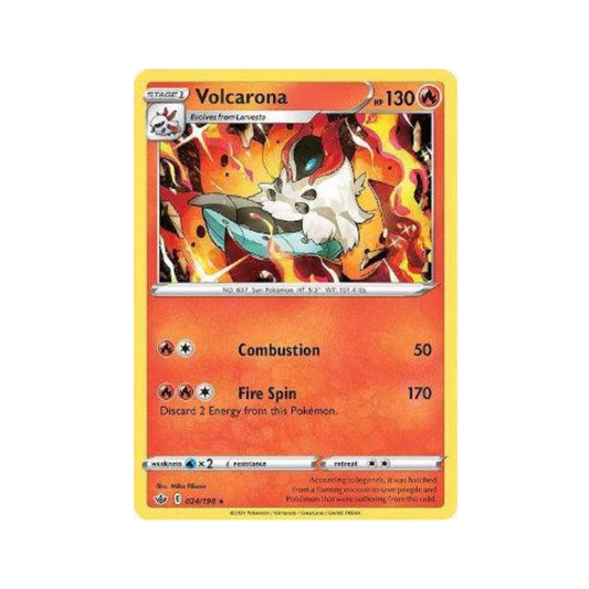 Volcarona 24/198 in Portuguese Chilling Reign Pokémon TCG