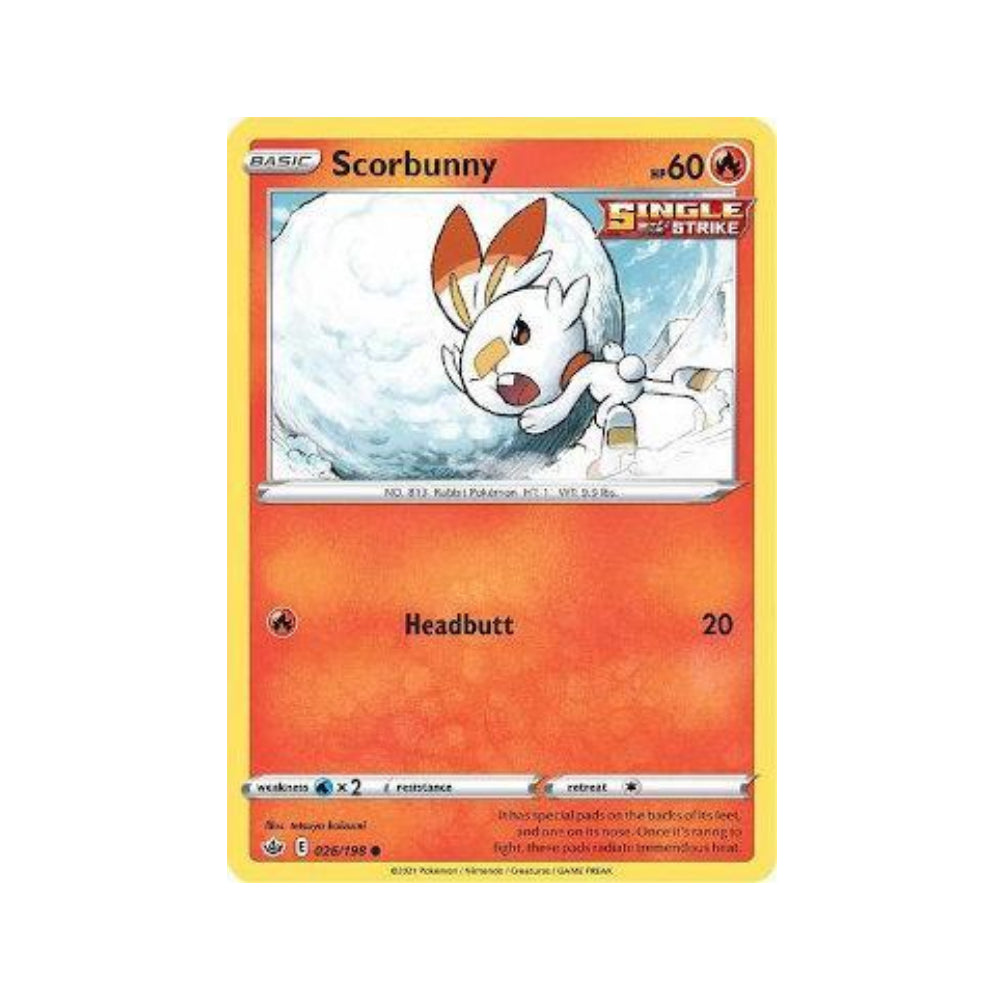 Scorbunny 26/198 in Portuguese Chilling Reign Pokémon TCG