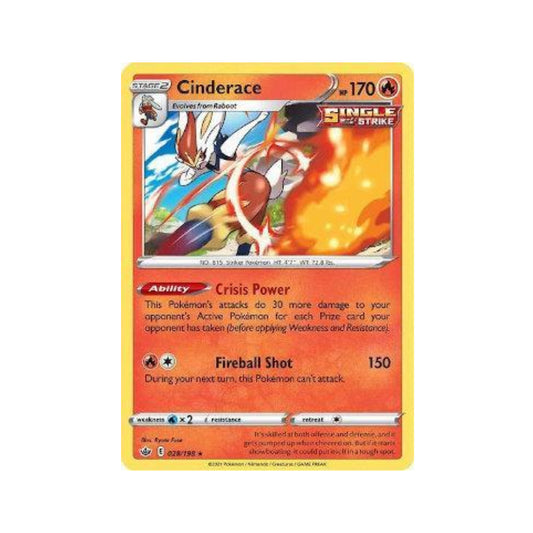 Cinderace 28/198 in Portuguese Chilling Reign Pokémon TCG