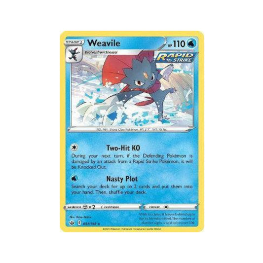 Weavile 31/198 in Portuguese Chilling Reign Pokémon TCG