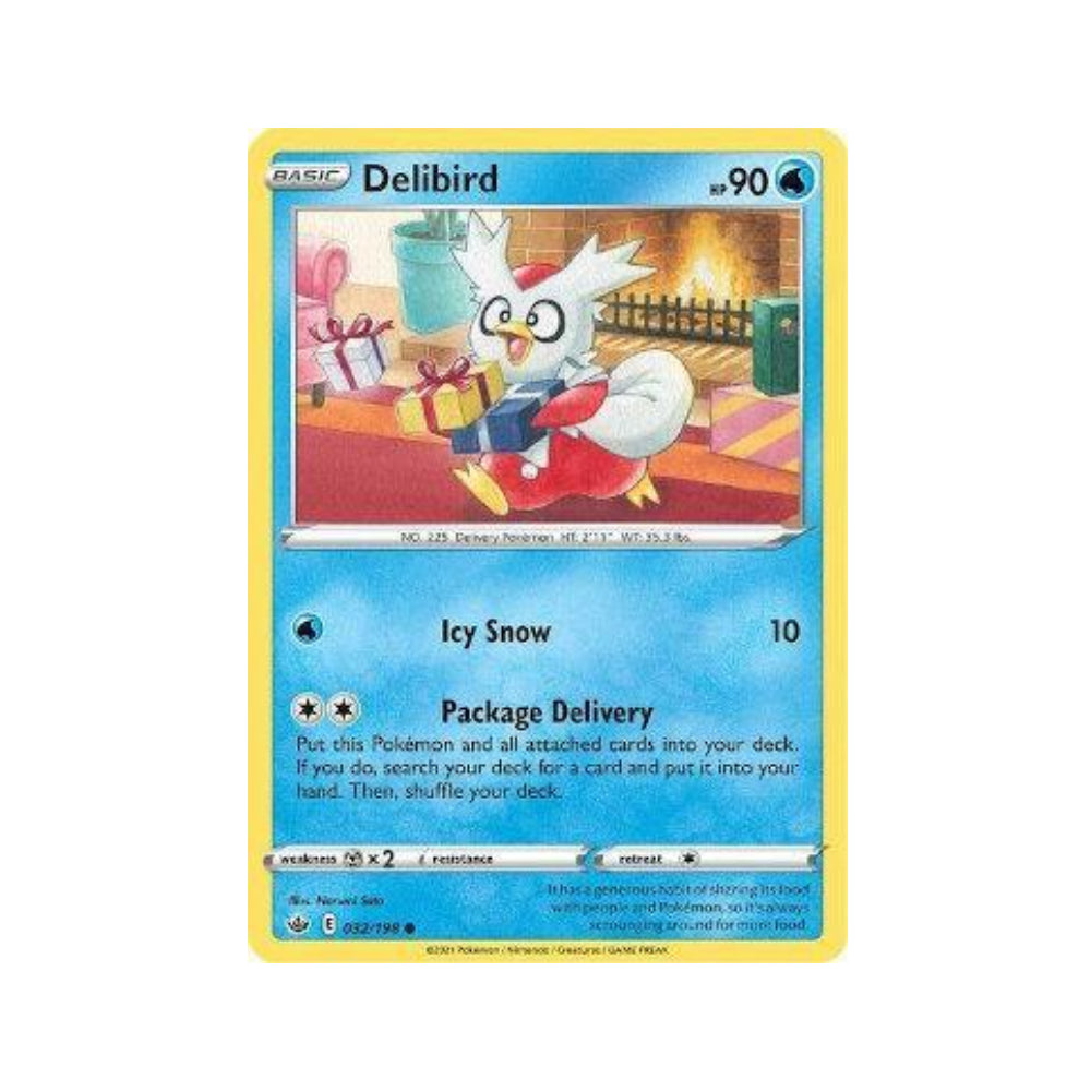 Delibird 32/198 in Portuguese Chilling Reign Pokémon TCG