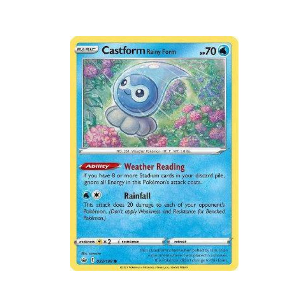 Castform Rainy Form 33/198 in Portuguese Chilling Reign Pokémon TCG