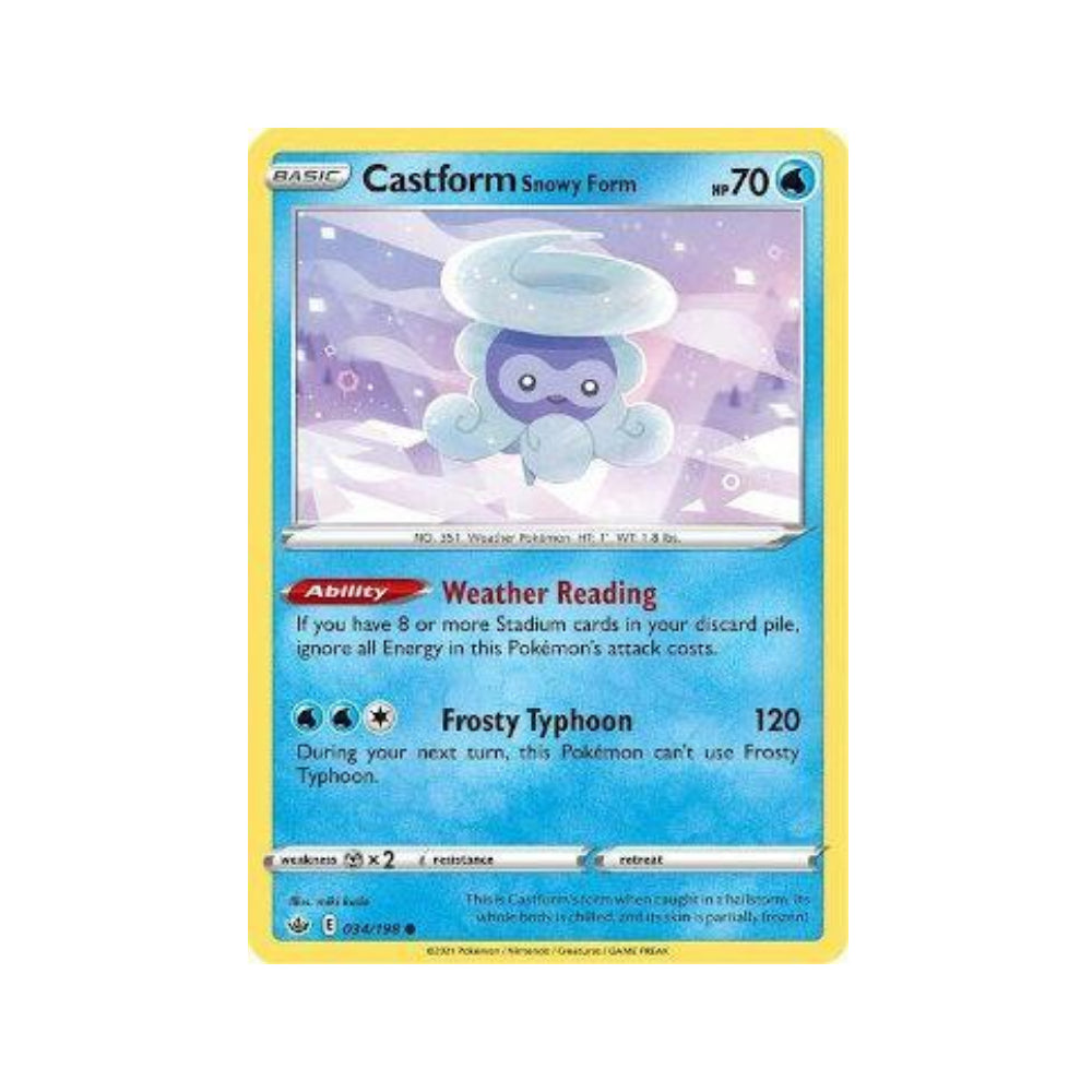 Castform Snowy Form 34/198 in Portuguese Chilling Reign Pokémon TCG