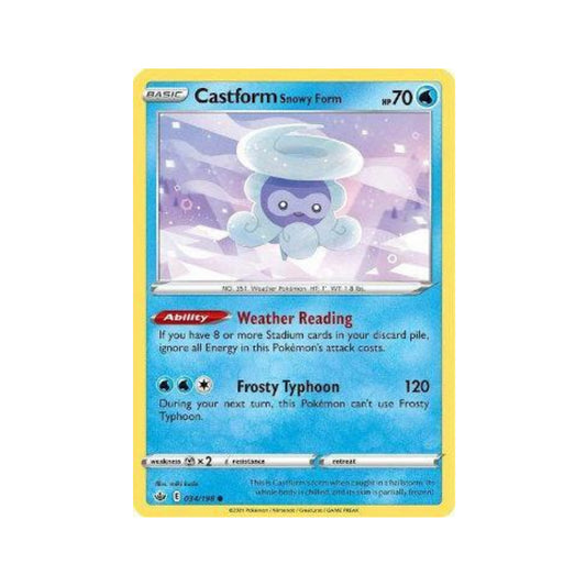 Castform Snowy Form 34/198 in Portuguese Chilling Reign Pokémon TCG