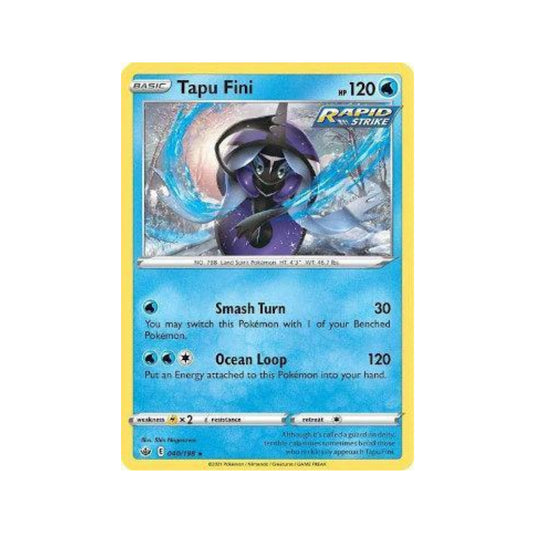 Tapu Fini 40/198 in Portuguese Chilling Reign Pokémon TCG