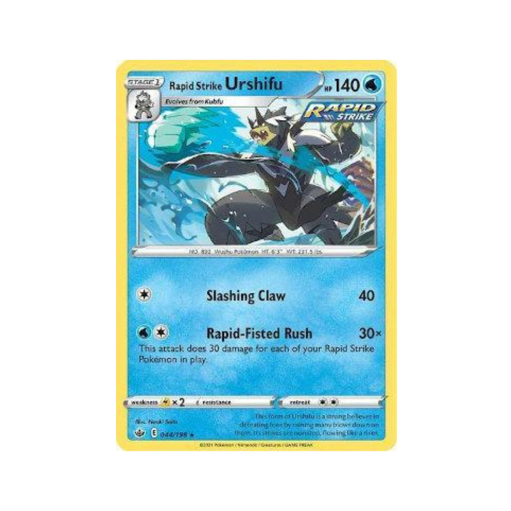 Rapid Strike Urshifu 44/198 in Portuguese Chilling Reign Pokémon TCG