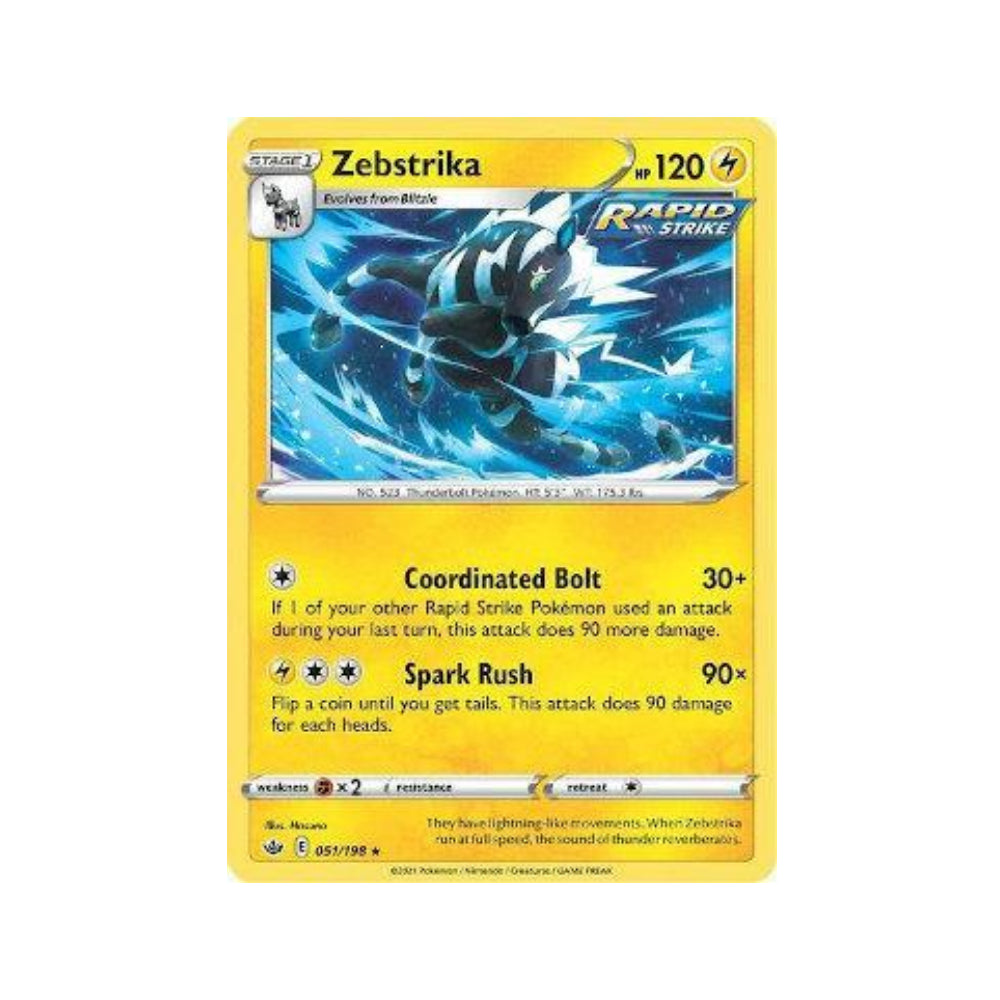 Zebstrika 51/198 in Portuguese Chilling Reign Pokémon TCG