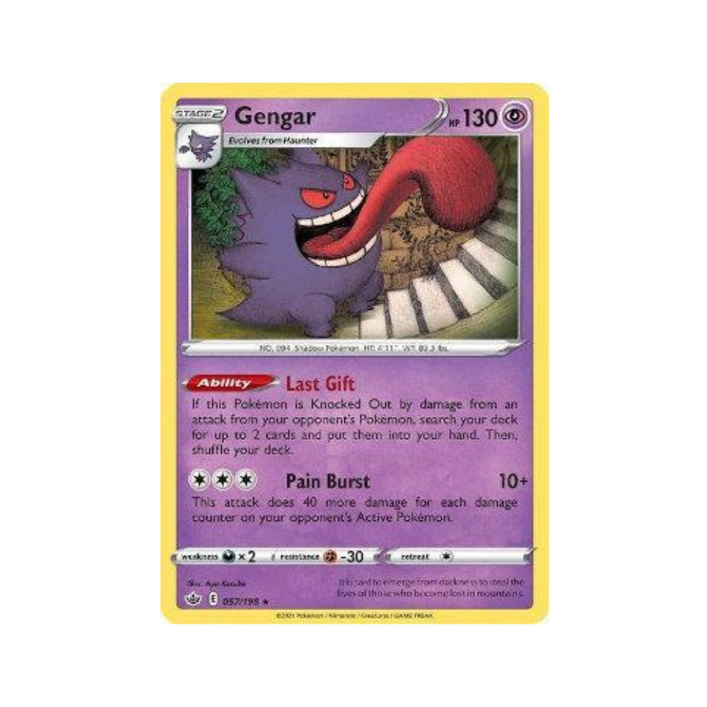 Gengar 57/198 in Portuguese Chilling Reign Pokémon TCG