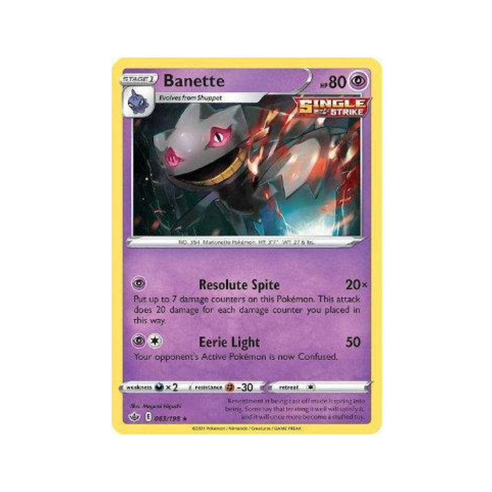 Banette 63/198 in Portuguese Chilling Reign Pokémon TCG