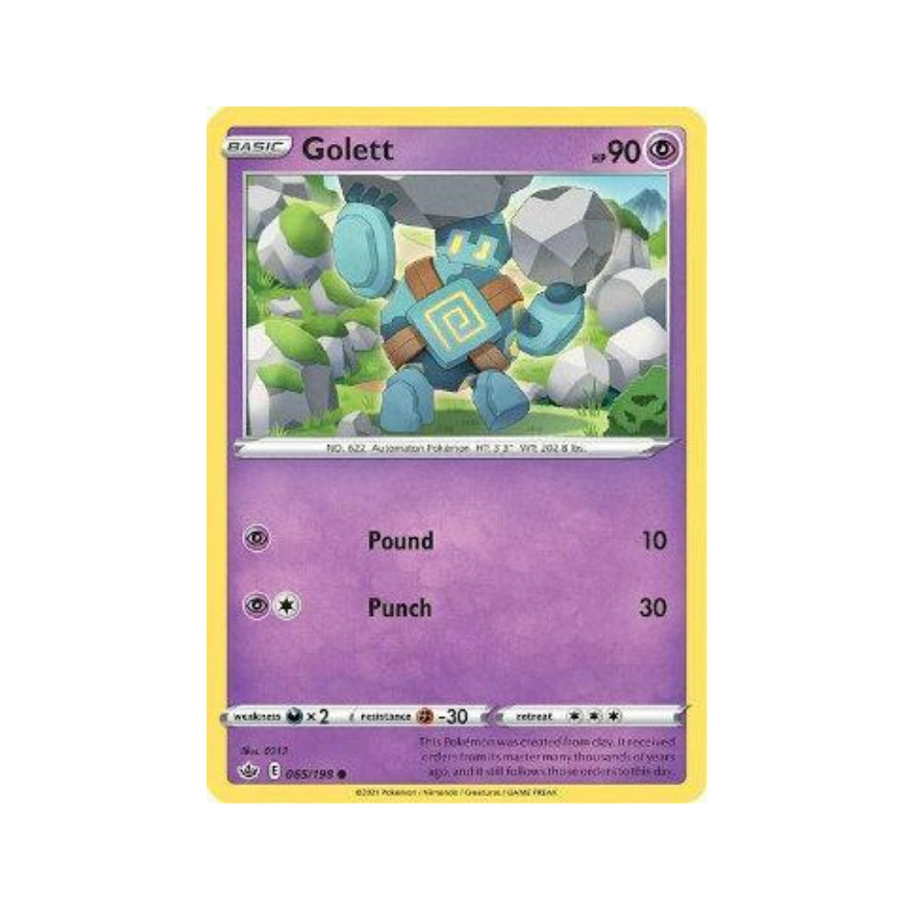 Golett 65/198 in Portuguese Chilling Reign Pokémon TCG