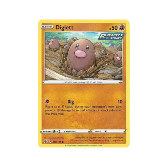 Diglett 76/198 in Portuguese Chilling Reign Pokémon TCG