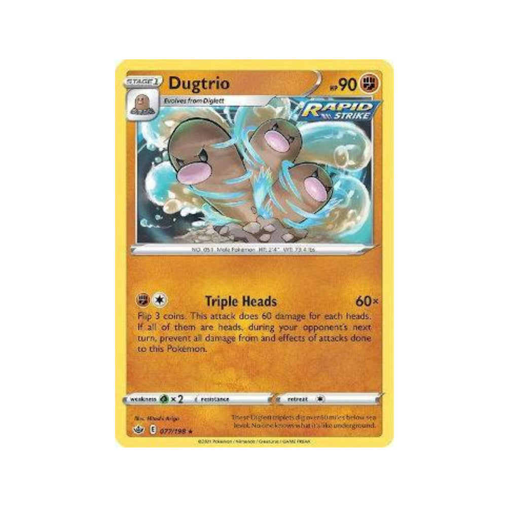 Dugtrio 77/198 in Portuguese Chilling Reign Pokémon TCG