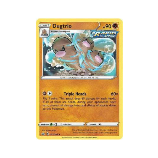 Dugtrio 77/198 in Portuguese Chilling Reign Pokémon TCG