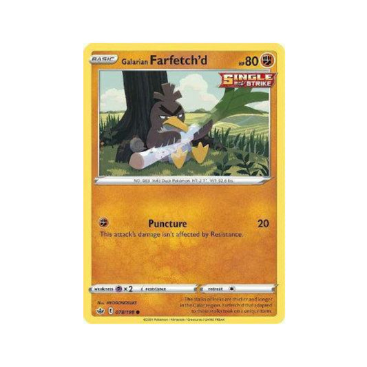 Galarian Farfetch'd 78/198 in Portuguese Chilling Reign Pokémon TCG