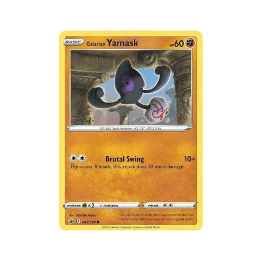 Galarian Yamask 82/198 in Portuguese Chilling Reign Pokémon TCG