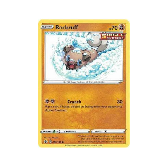 Rockruff 86/198 in Portuguese Chilling Reign Pokémon TCG