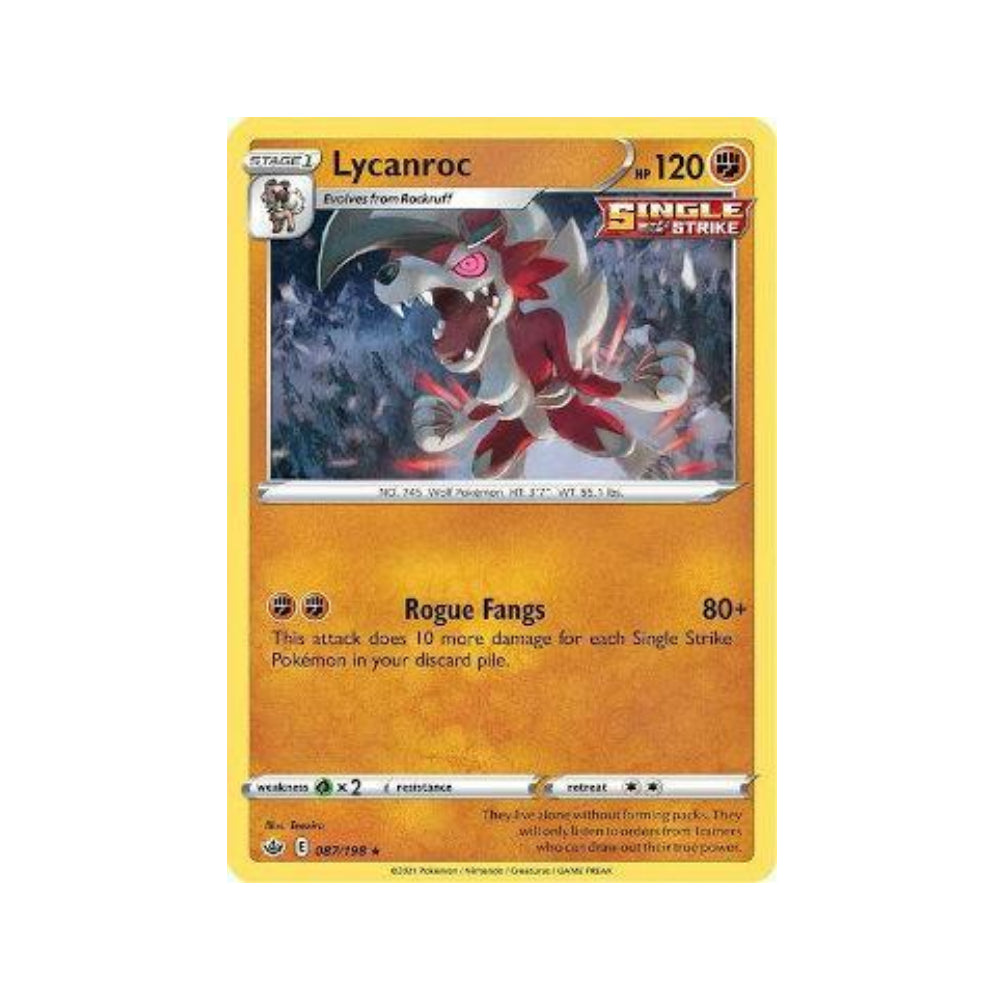 Lycanroc 87/198 in Portuguese Chilling Reign Pokémon TCG