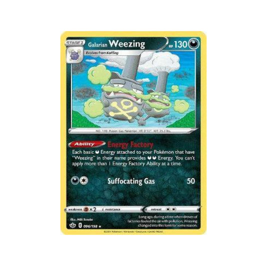 Galarian Weezing 96/198 in Portuguese Chilling Reign Pokémon TCG